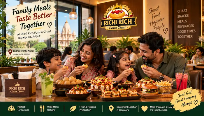 Family meal at Richi Rich Fusion Chaat Jaipur
